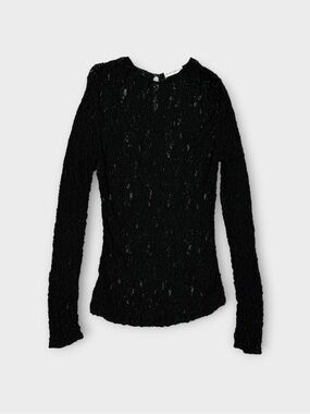 BRYAN EMERSON BLACK CRINKLE LACE MICRO DRESS